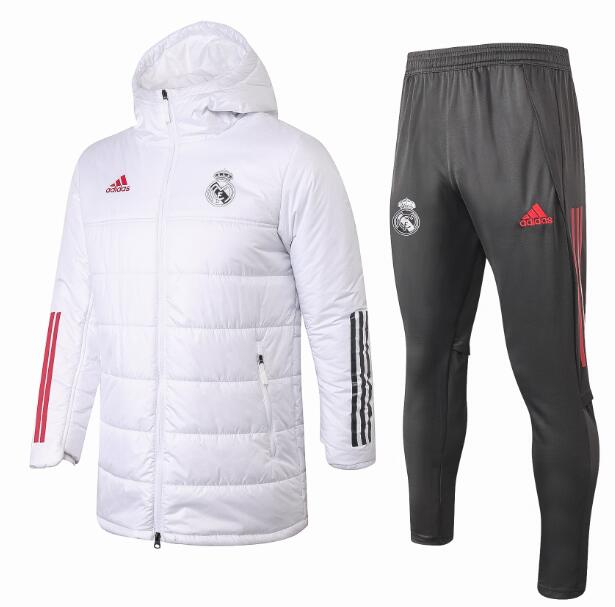 Real Madrid White Warn Coat Kits with Trousers 2020/21